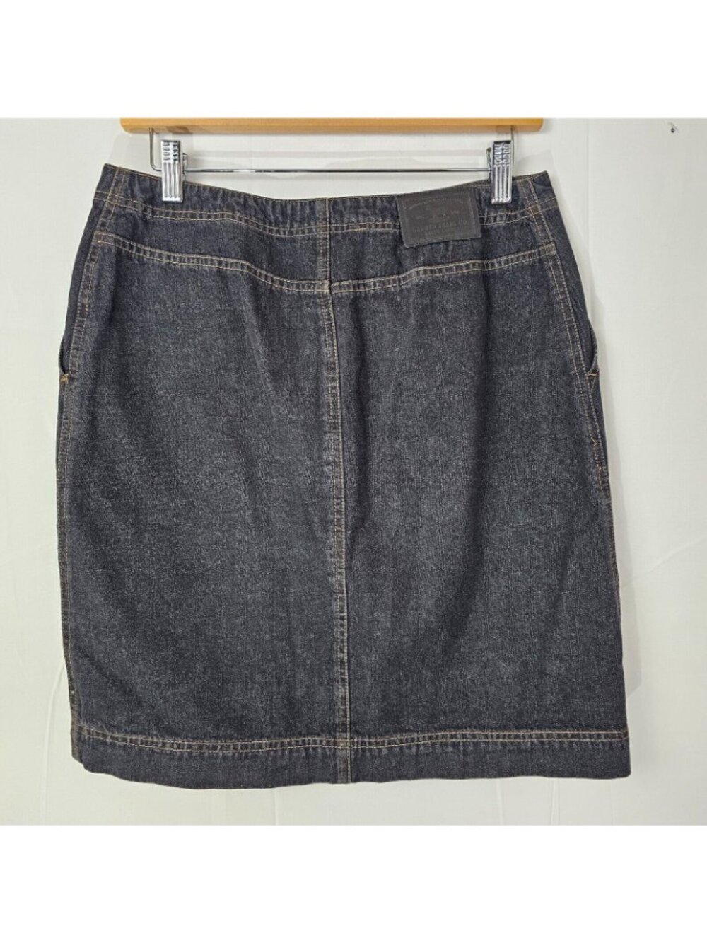 Ralph Lauren Denim Skirt Womens 6 Dark Wash Jean 100% Cotton Button Fly Pockets - Picture 4 of 8